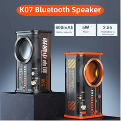 Transparent Mecha Wireless Bluetooth Speaker Bass Music Subwoofer RGB Sound Light Rhythm Speaker TWS Stereo Hands-free Call